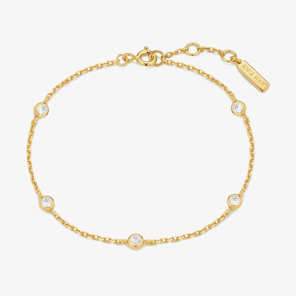 Ania Haie Starlit Drops Gold Plated Cubic Zirconia Bracelet B074-02G