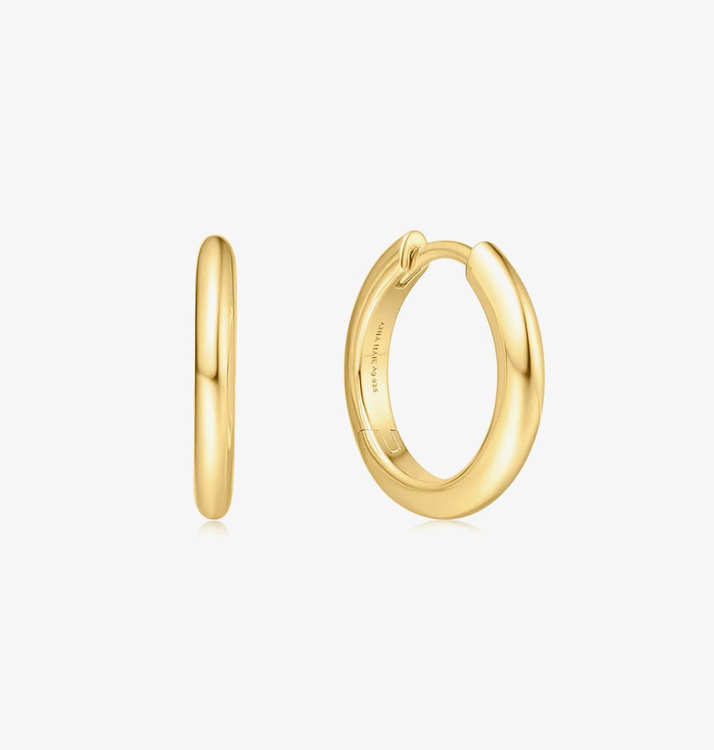 Click to view product details and reviews for Ania Haie Vogue Maven 14ct Gold Plated Tube Huggie Hoop Earrings E062 01g.