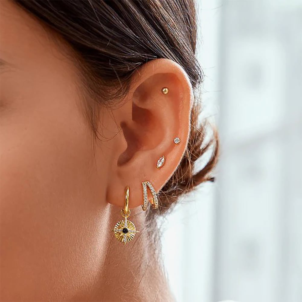 Ania Haie Sunshine Chaser 14ct Gold Plated Marquise Cubic Zirconia Stud Earrings E059-02G