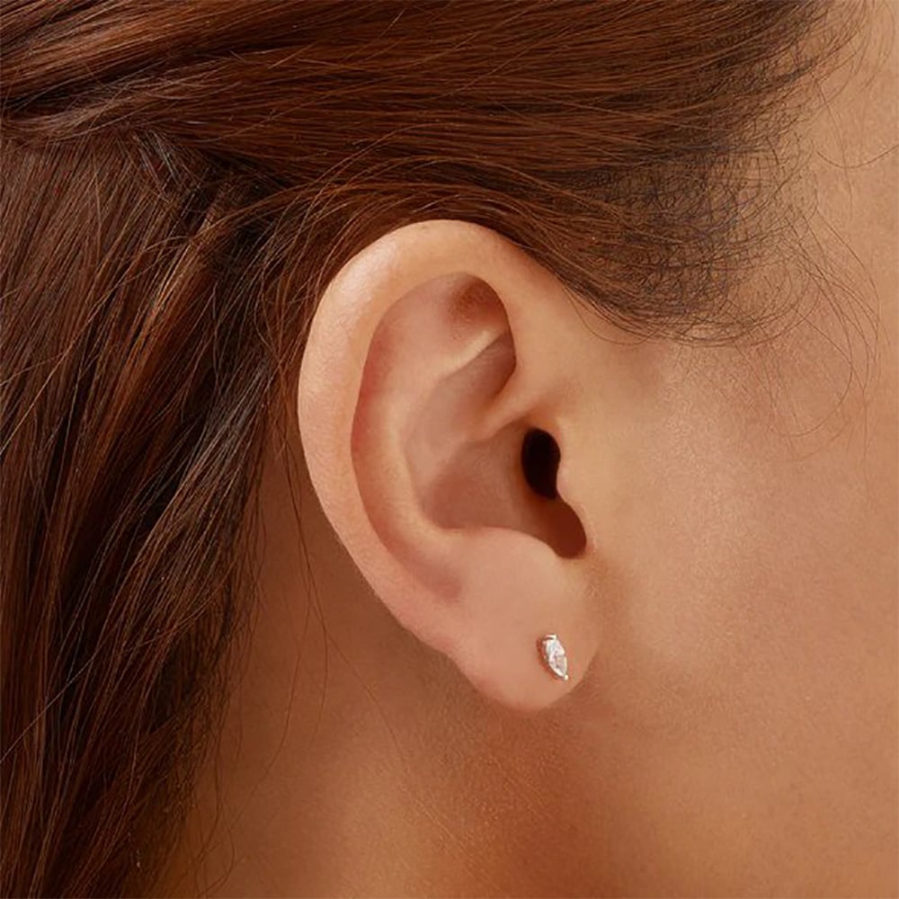 Ania Haie Sunshine Chaser Sterling Silver Marquise Cubic Zirconia Stud Earrings E059-02H