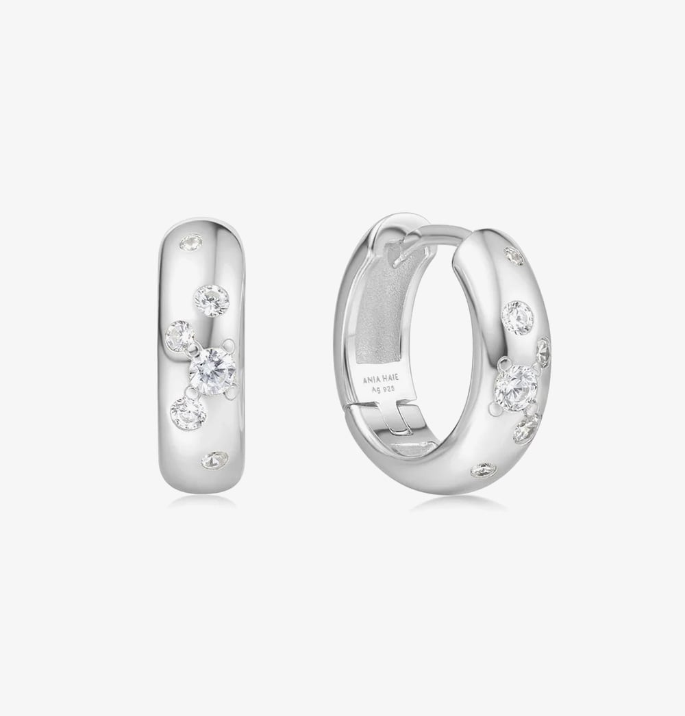 Click to view product details and reviews for Ania Haie Miss Dainty Sterling Silver Cubic Zirconia Chunky Hoop Earrings E065 04h.