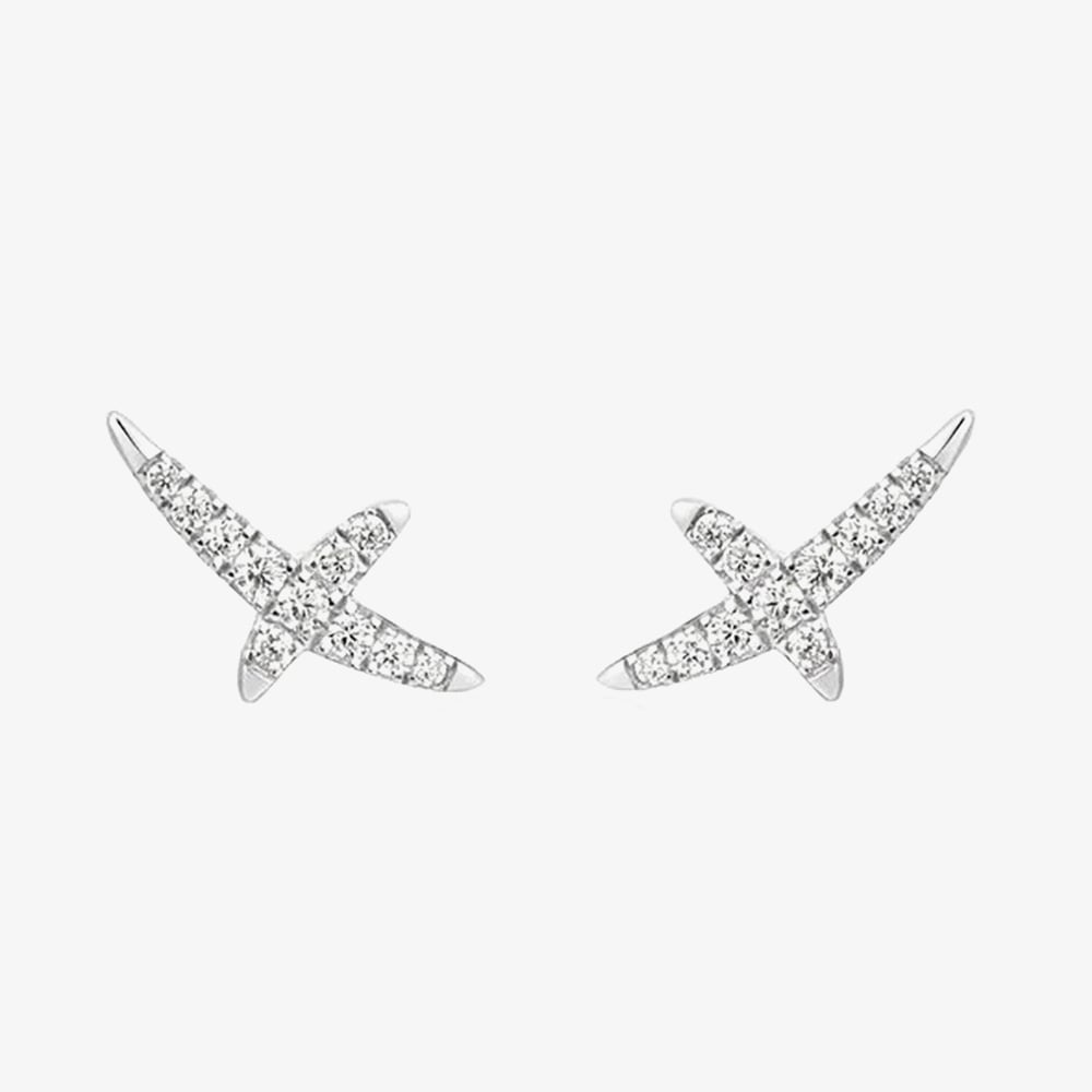 Ania Haie Heart Hunter Sterling Silver Cubic Zirconia Kiss Stud Earrings E057-02H