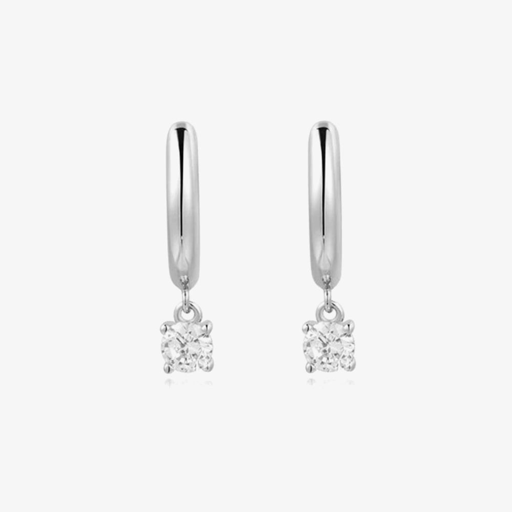 Ania Haie Dusk Divas Sterling Silver Cubic Zirconia Drop Huggie Earrings E061-08H
