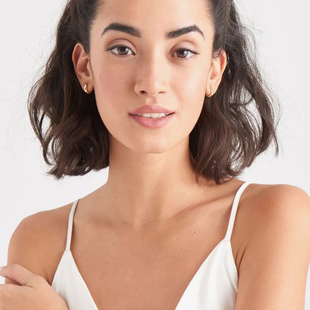 Ania Haie Luxe Minimalism 14ct Gold Plated Luxe Huggie Hoop Earrings E024-03G