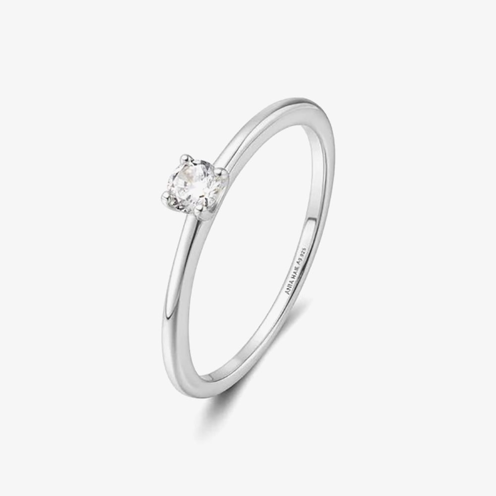 Ania Haie Sunny Sparkler Sterling Silver Cubic Zirconia Stacking Ring R064-01H
