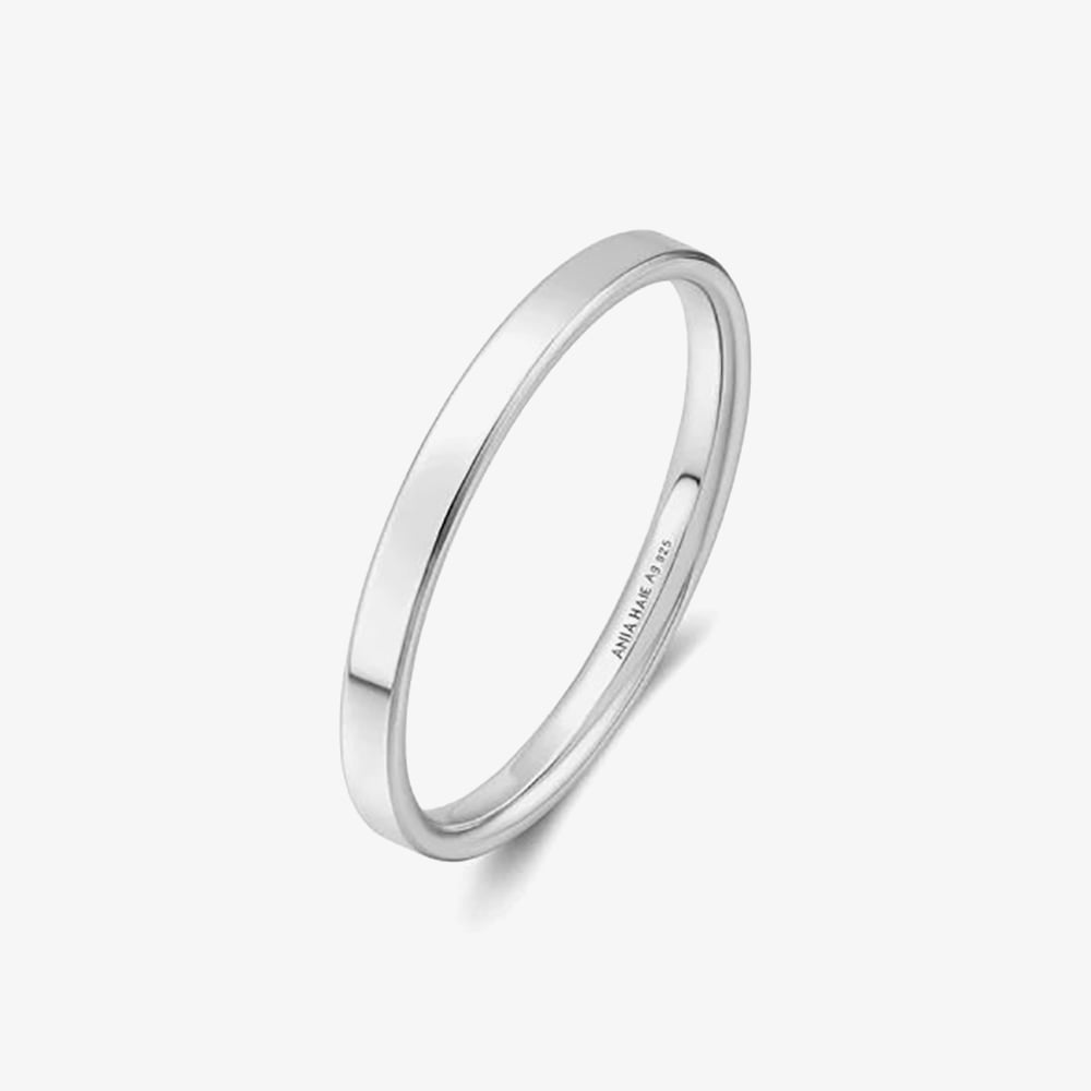 Ania Haie Sunny Sparkler Sterling Silver 2mm Band Ring R064-025
