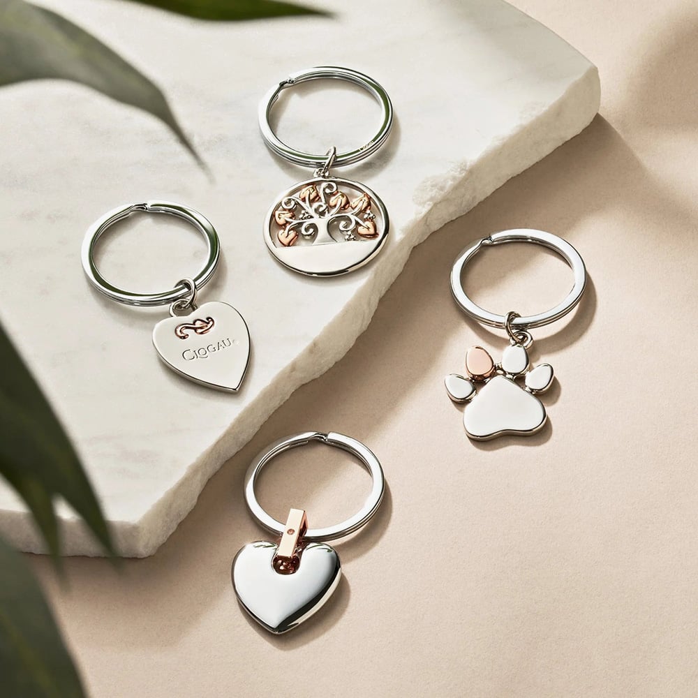 Clogau Silver Paw Prints Keyring 7PMH890