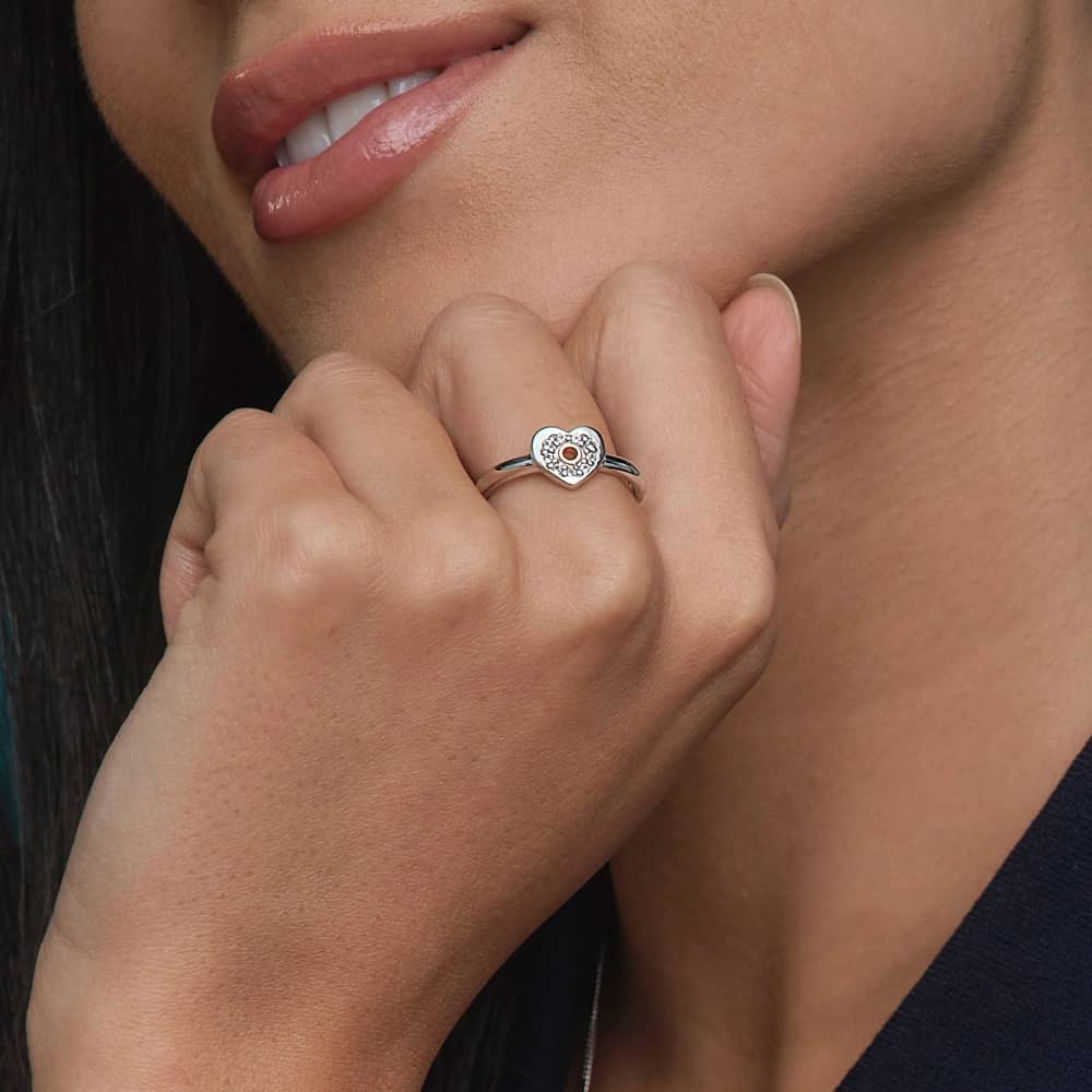 Clogau Cariad Silver Sparkle Heart Ring 3SCRS0653