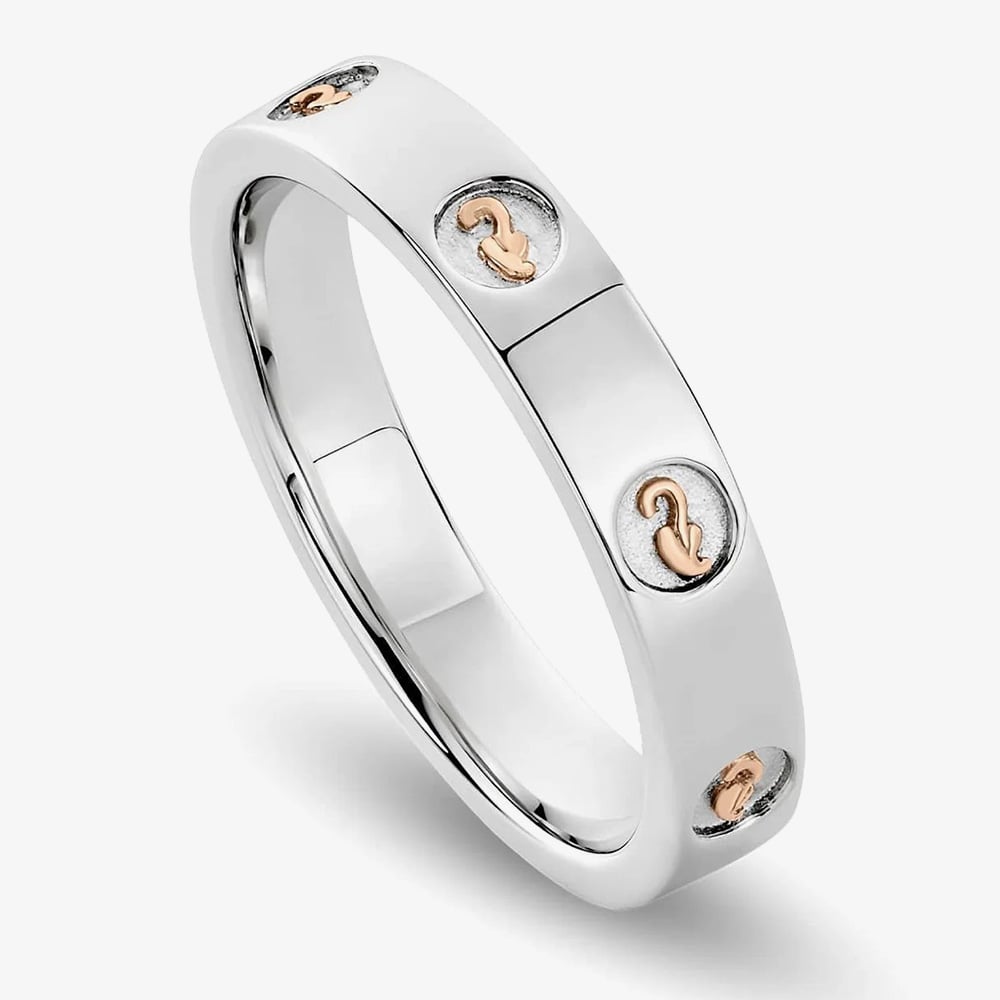 Clogau Ladies Insignia Sterling Silver Slim Band Ring 3SINS839-M