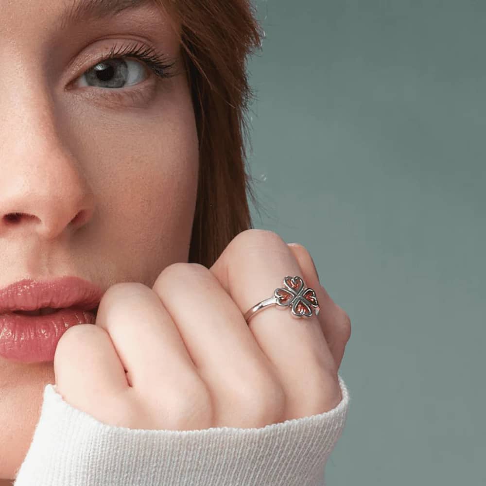 Clogau Silver & 9ct Rose Gold Tree Of Life Heart Ring 3STOL0738