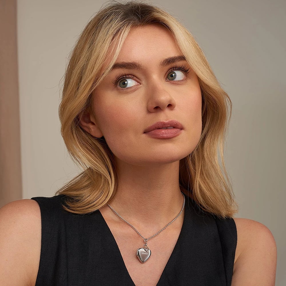 Clogau Silver 9ct Rose Gold Cariad Heart Locket Necklace SCLP