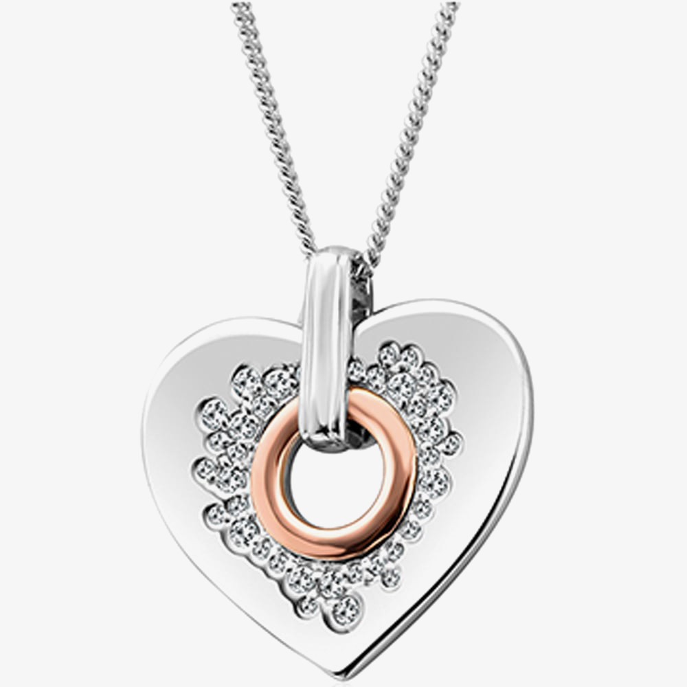 Product photograph of Clogau Cariad Sparkle Heart Pendant Necklace 3sccp01 from The Jewel Hut