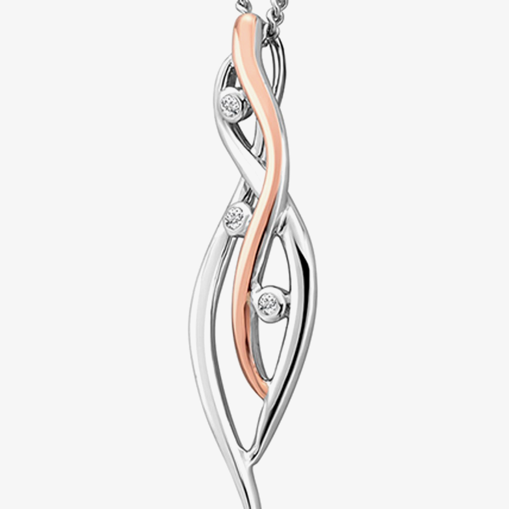 Clogau Nature's Wonder Sterling Silver & Swarovski Zirconia Waterfall Pendant Necklace 3SNWO1176