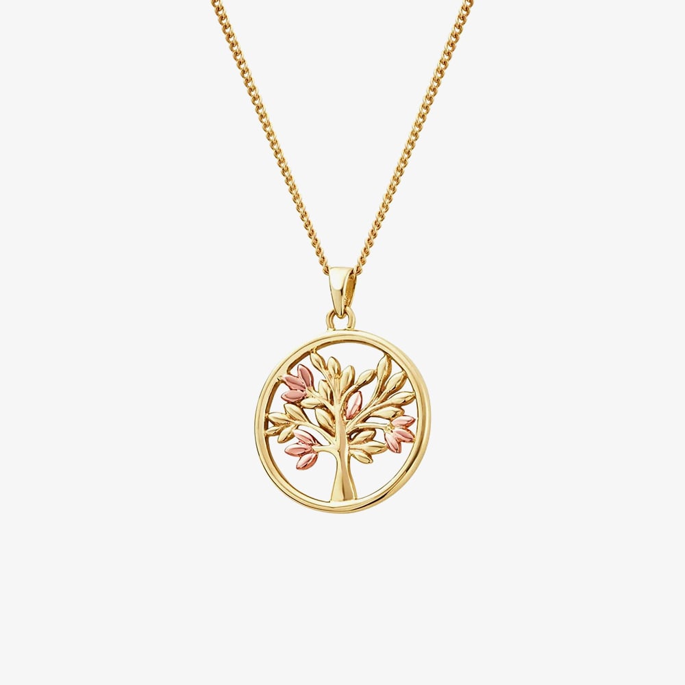 Product photograph of Clogau Tree Of Life 9ct Two Tone Tree Circle Necklace Gtol0015 from The Jewel Hut