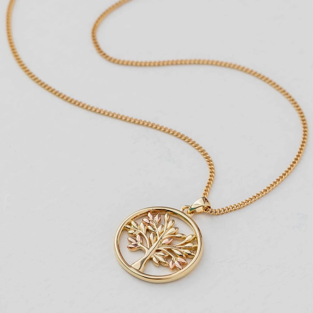 Clogau Tree Of Life 9ct Two Tone Tree Circle Necklace GTOL0015