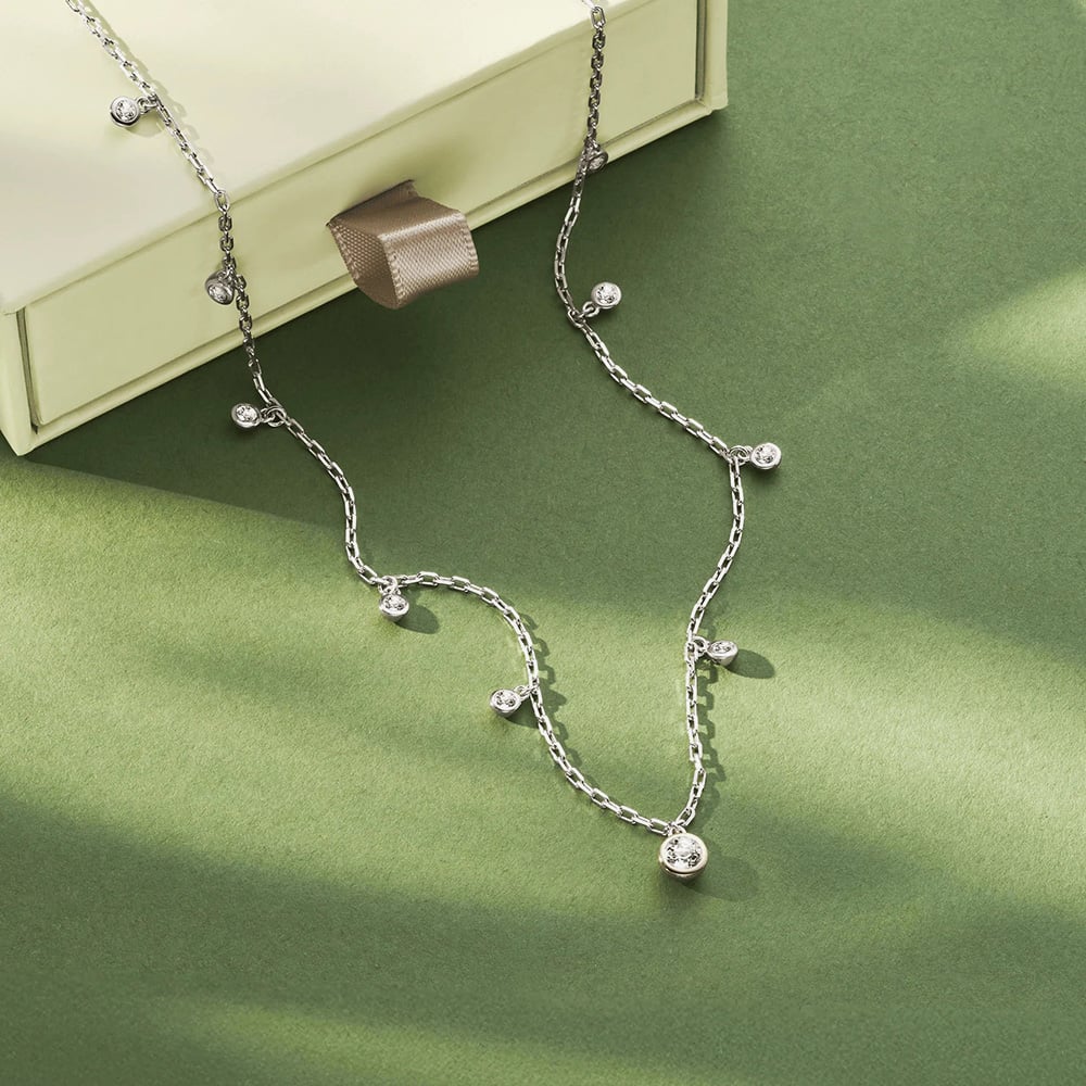 Clogau Two Colour Celebration Topaz Station Necklace 3SCEL935