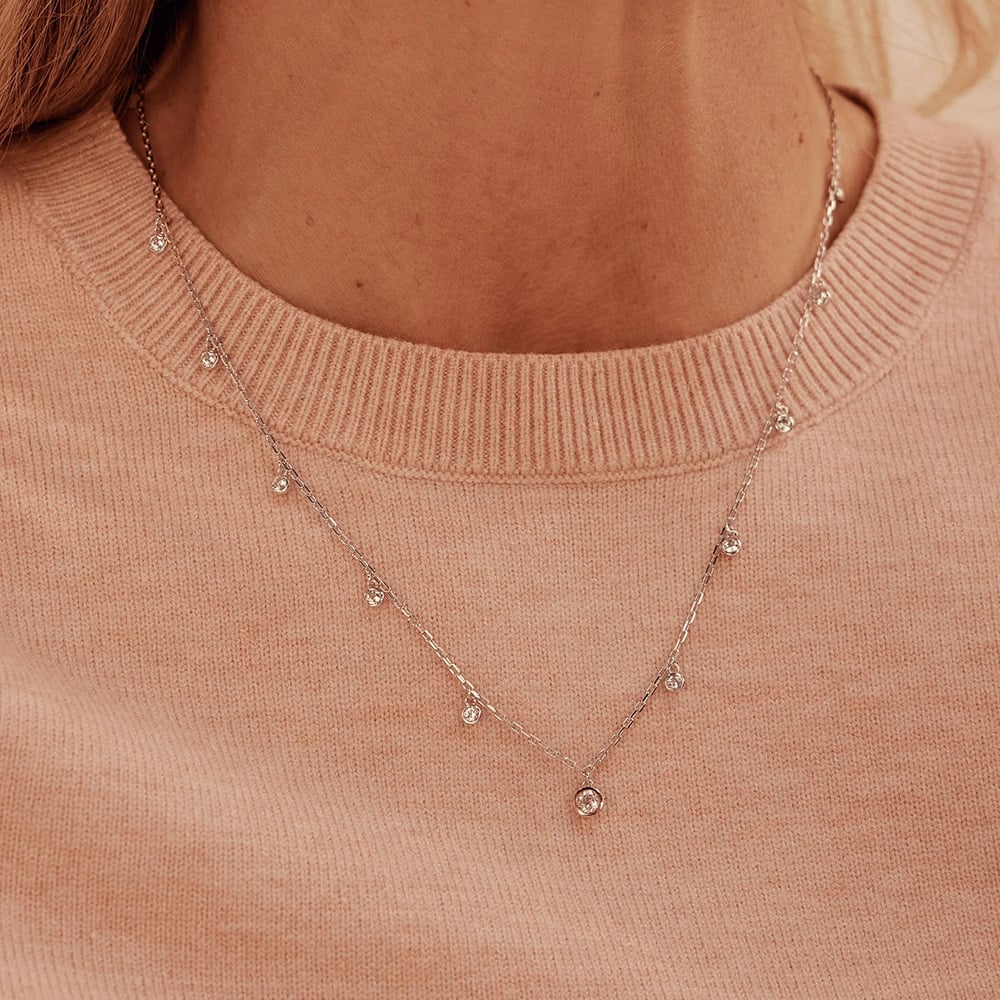 Clogau Two Colour Celebration Topaz Station Necklace 3SCEL935