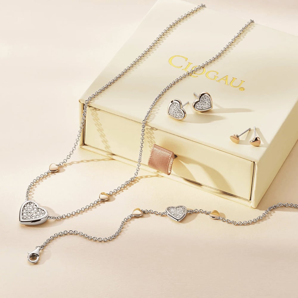 Clogau Two Colour Forever Yours Heart Necklace 3SFYO1008