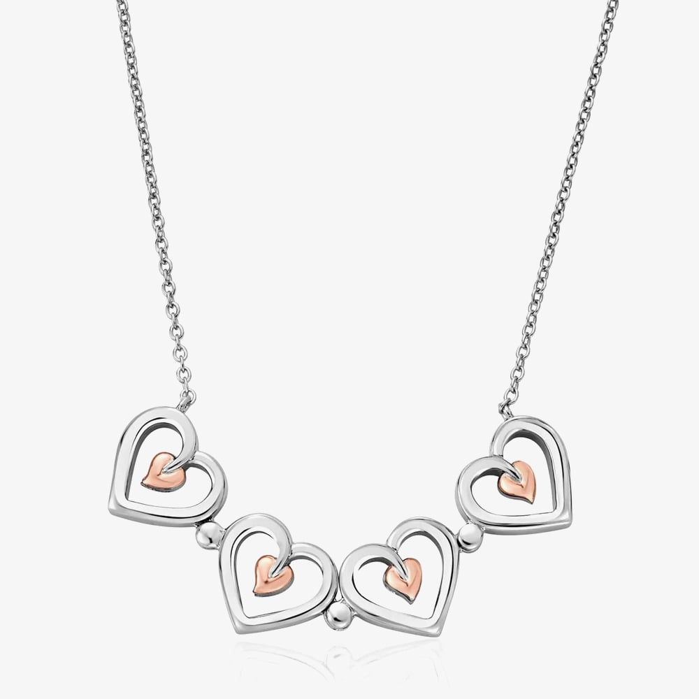 Clogau Tree of Life Sterling Silver Heart Necklace 3STOL0623