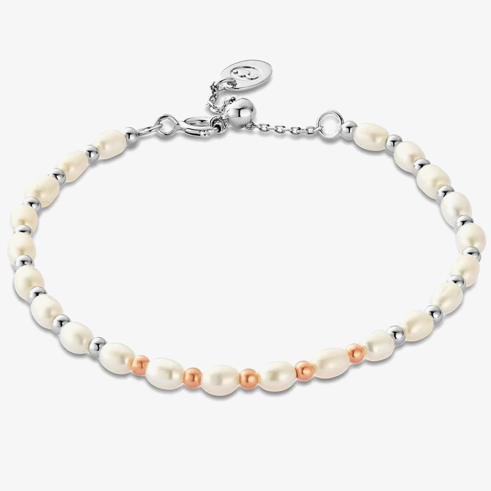 Clogau Beachcomber Silver Pearl Beaded Bracelet 3SBCH0629