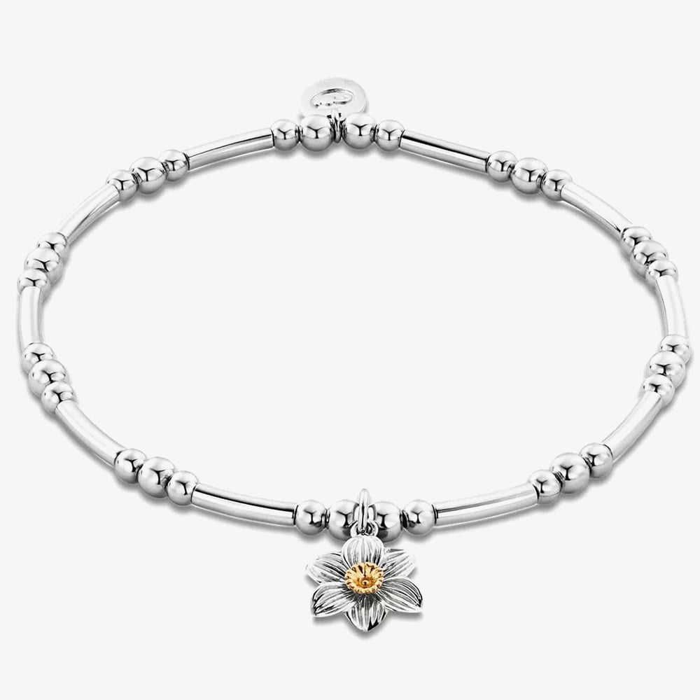 Clogau Silver 9ct Rose Gold Daffodil Affinity Bead Bracelet 3SBBR14S