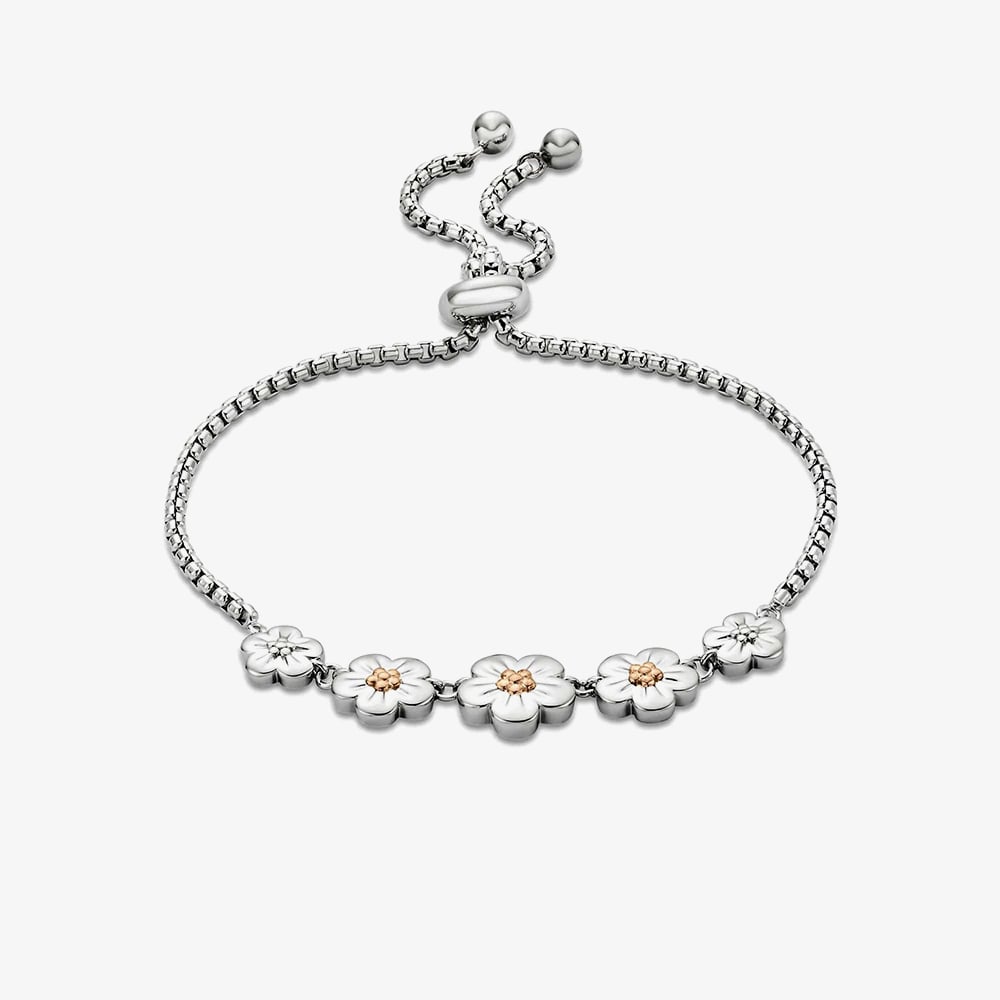 Click to view product details and reviews for Clogau Sterling Silver And Rose Gold Forget Me Not Flower Toggle Bracelet 3sfmn904.