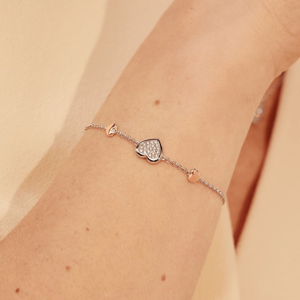 Clogau Two Colour Forever Yours Heart Bracelet 3SFYO994