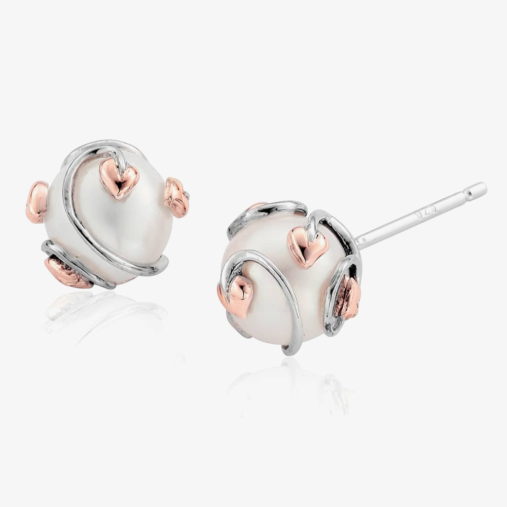 Product photograph of Clogau Tree Of Life Caged Pearl Stud Earrings 3stolcpe from The Jewel Hut