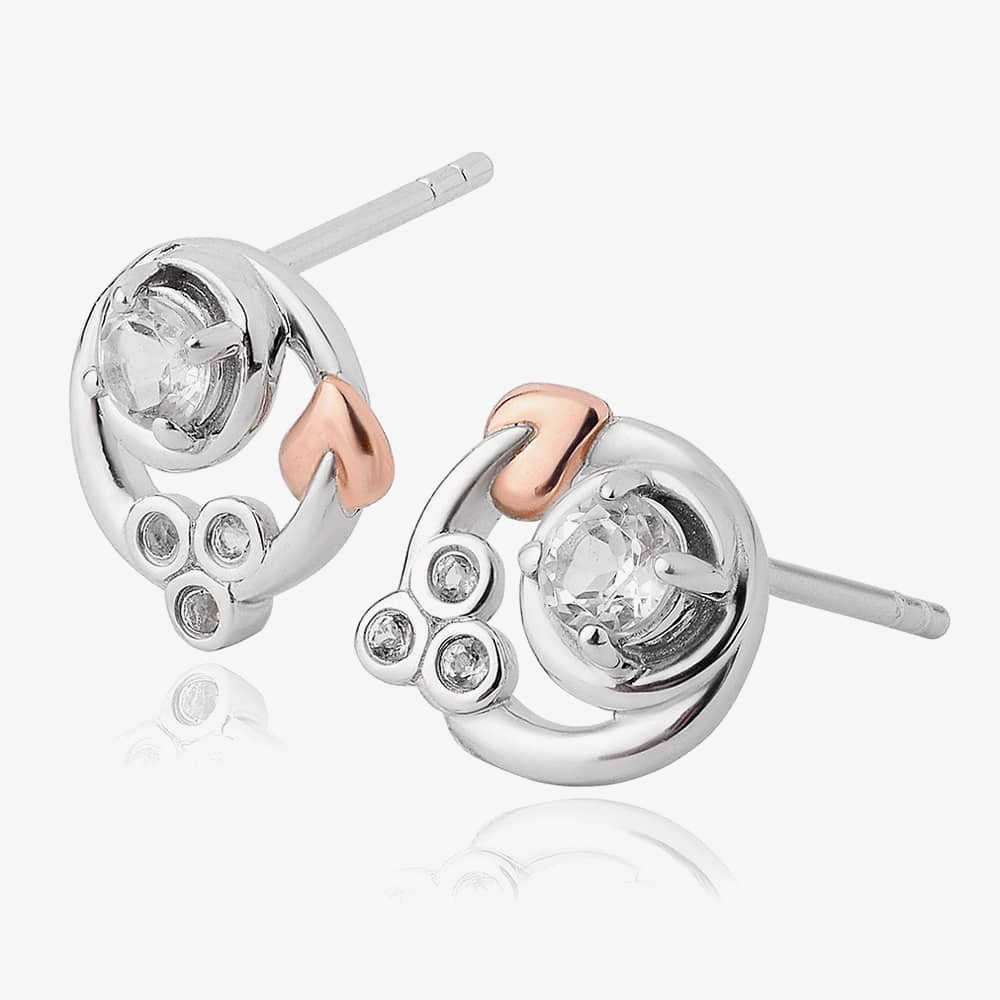 Product photograph of Clogau Sil Rse T O L Origin Stud Earrings 3sengtole6 from The Jewel Hut
