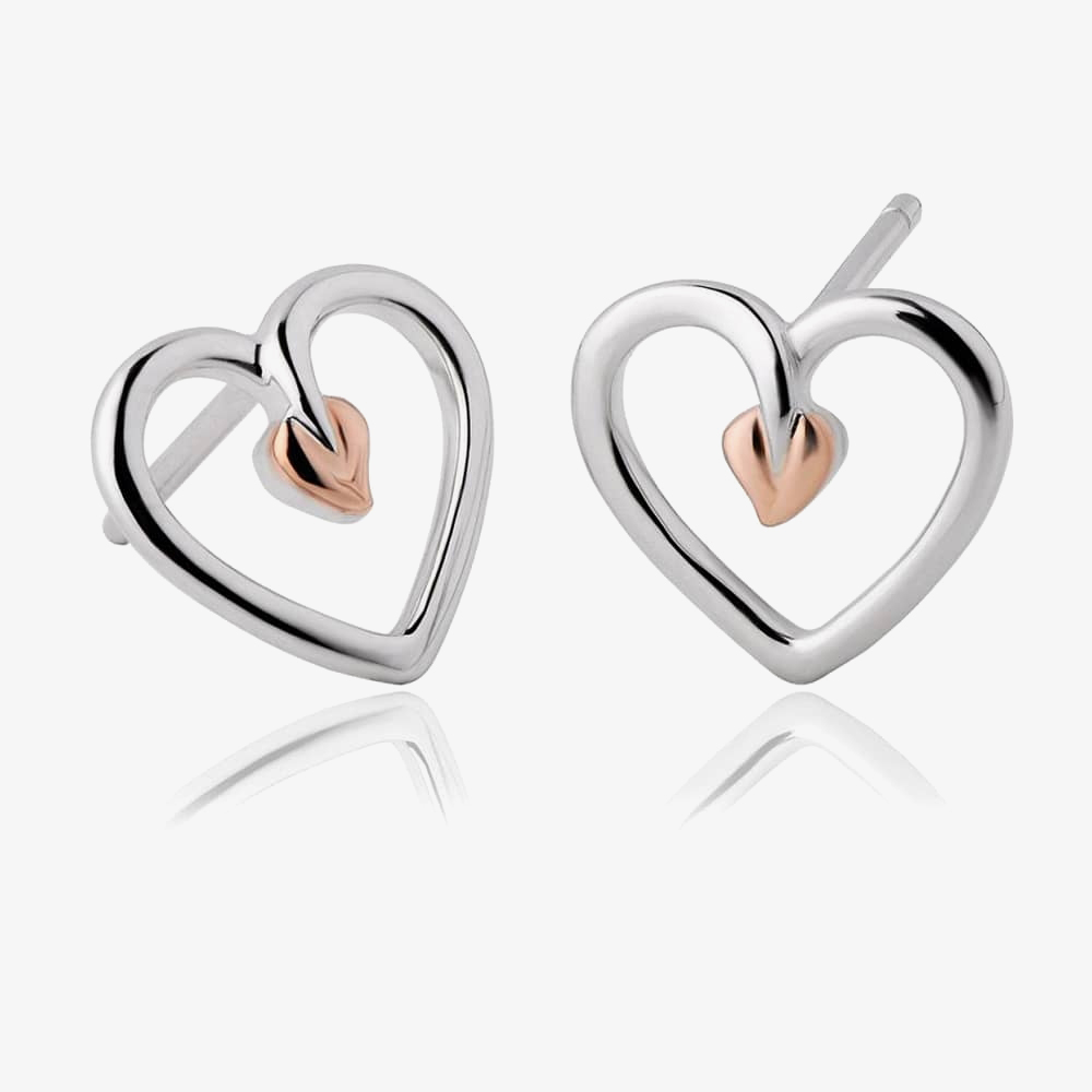 Product photograph of Clogau Tree Of Life Heart Stud Earrings 3stlhe7 from The Jewel Hut