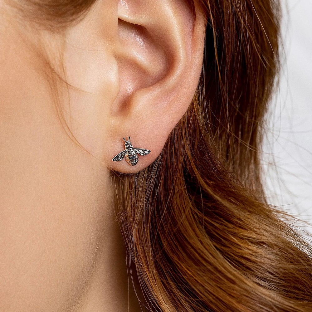 Clogau Natures Wonder Honey Bee Earrings 3SHNBE