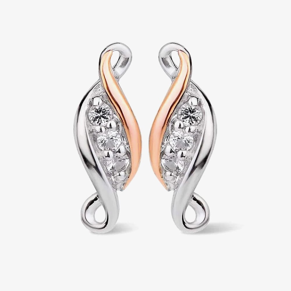Clogau Past Present Future Silver Topaz Stud Earrings 3SPPFE