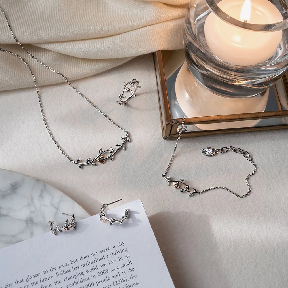 Clogau Tree of Life White Topaz Half Hoop Earrings 3STOL0235