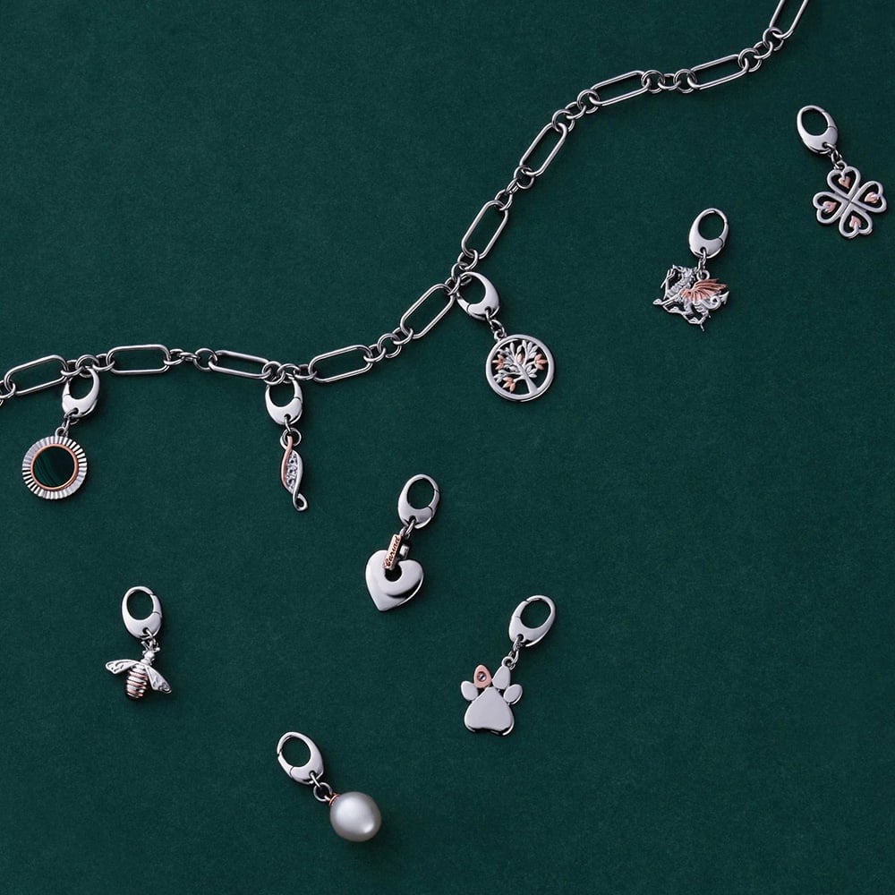 Clogau Tree Of Life Silver 9ct Rose Gold Insignia Welsh Dragon Dangle Charm 3SWDN0782