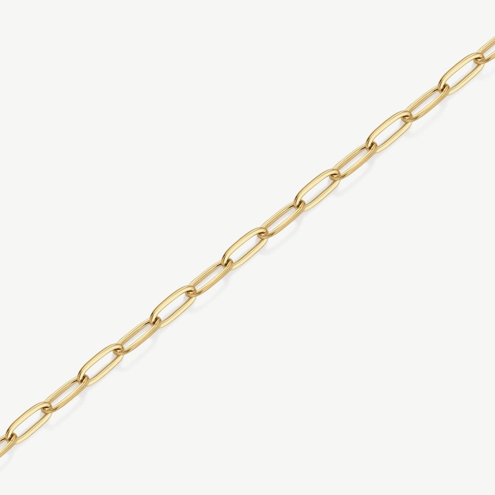 D.Louise Yellow Gold Tone Plated Stainless Steel Paperclip Bracelet GB-009