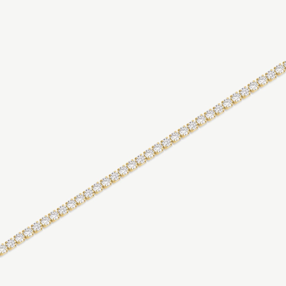 D.Louise Yellow Gold Tone Plated Stainless Steel Crystal Luxe Tennis Bracelet SKB-027
