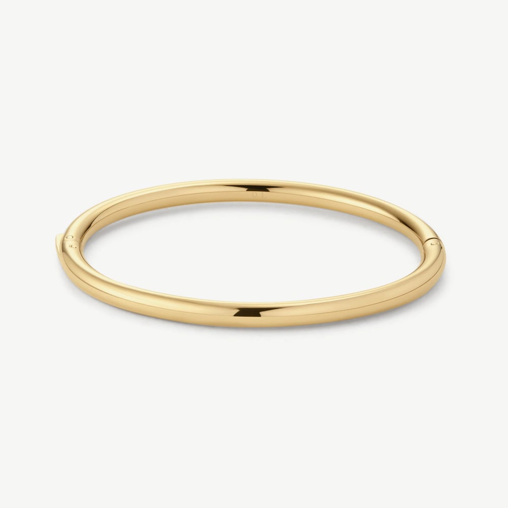 D.Louise Yellow Gold Tone Plated Stainless Steel Classic Oval M/L Bangle YBB