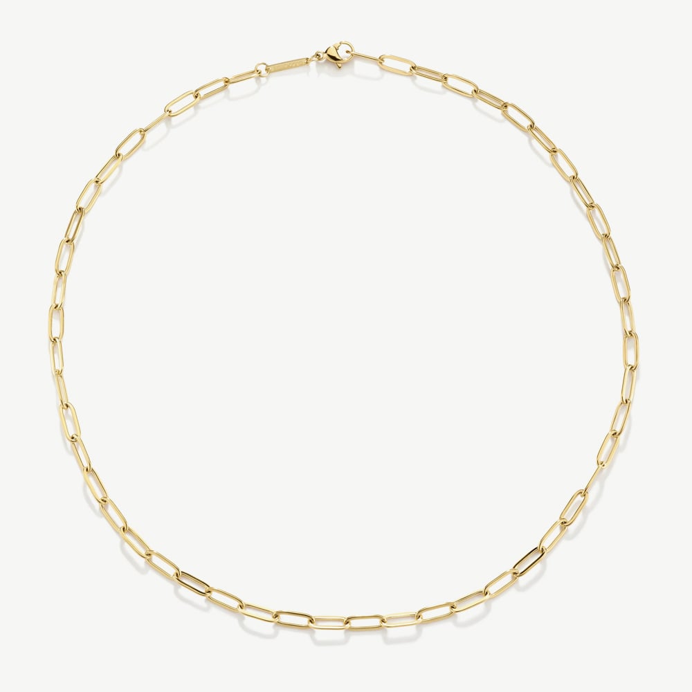 D.Louise Yellow Gold Tone Plated Stainless Steel Paperclip Chain GN-010