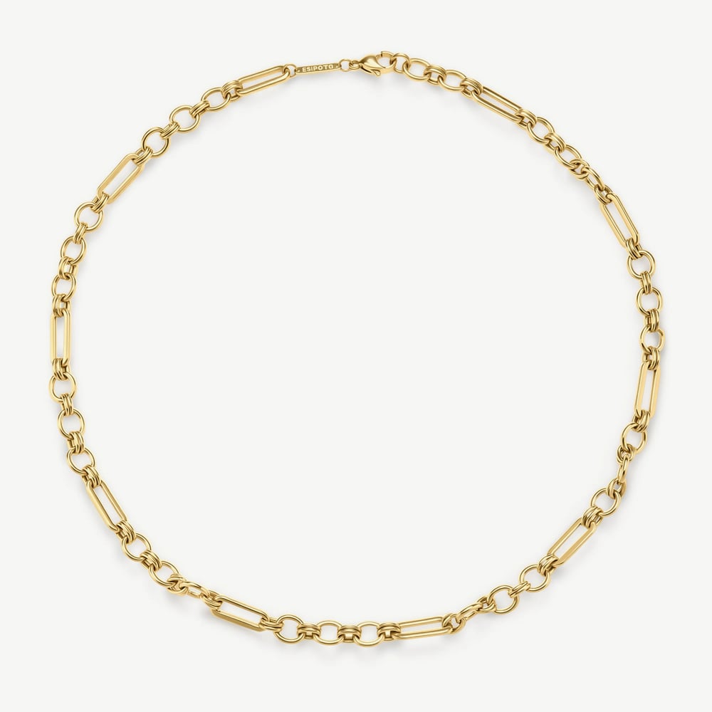 D.Louise Yellow Gold Tone Plated Stainless Steel Eternal Link Chain NAN-06
