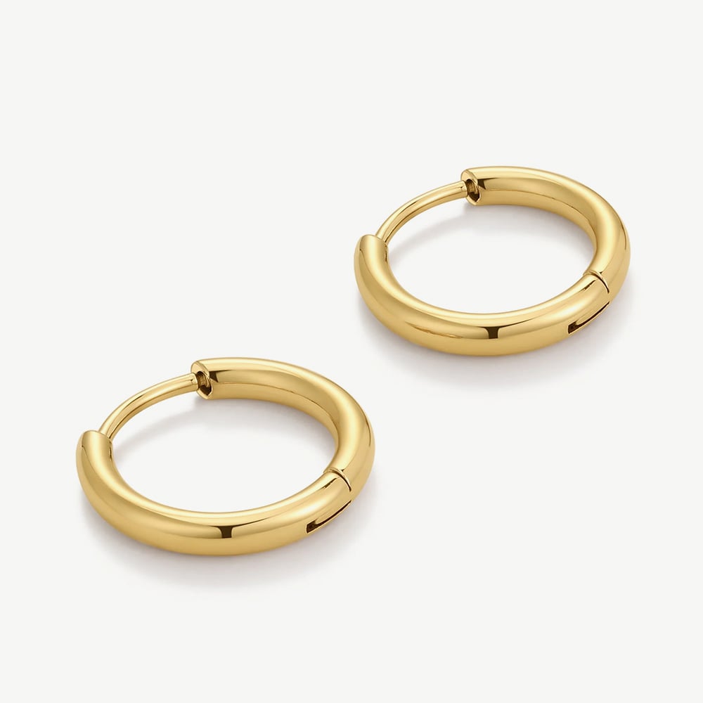 D.Louise 14ct Yellow Gold Plated Stainless Steel Essential Extra Small Hoop Earrings GE-067