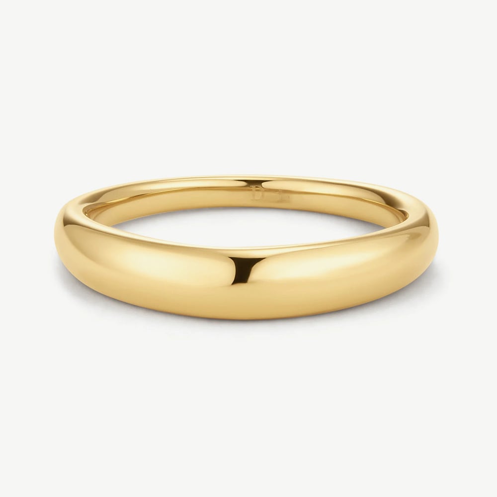 D.Louise Yellow Gold Tone Plated Stainless Steel Dome Ring YBR-005