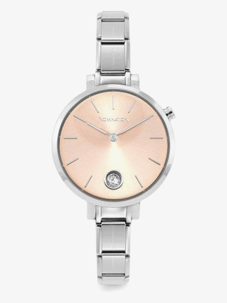 Product photograph of Nomination Ladies Composable Time Pink Cubic Zirconia Dial Bracelet Watch 076033 027 from The Jewel Hut