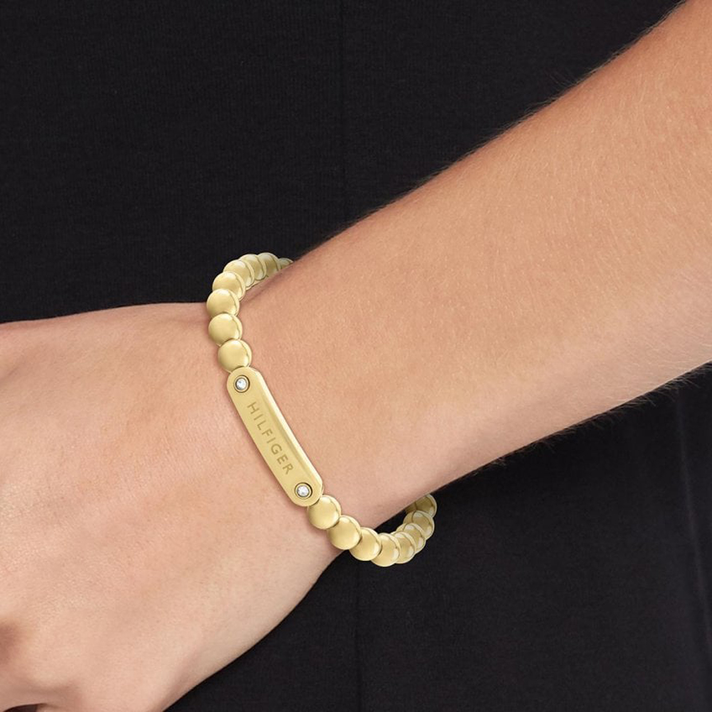 Tommy Hilfiger Ladies Gold Tone  Beaded Bracelet 2780935