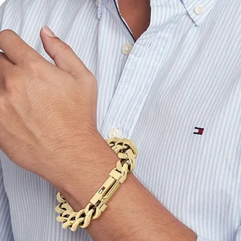 Tommy Hilfiger Mens Wild Gold Chain Bracelet 2790638