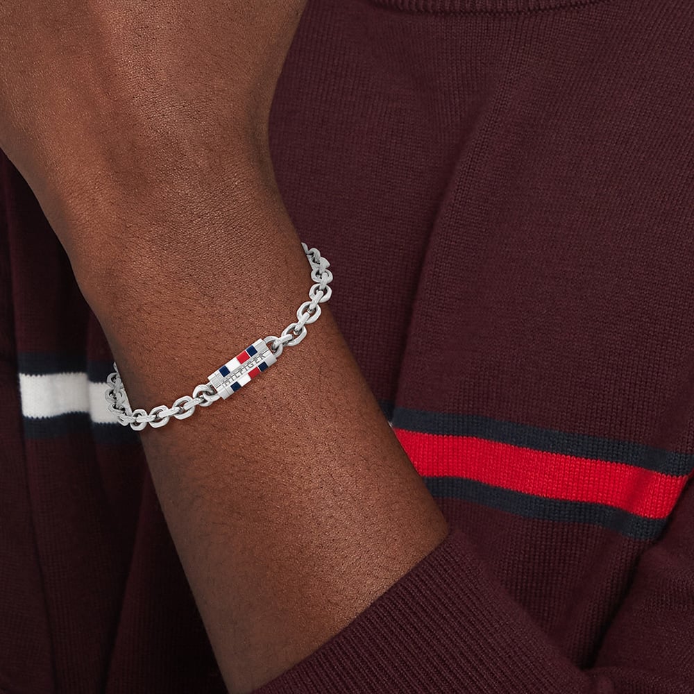 Tommy Hilfiger Bruce Stainless Steel Chain Logo Bracelet 2790652
