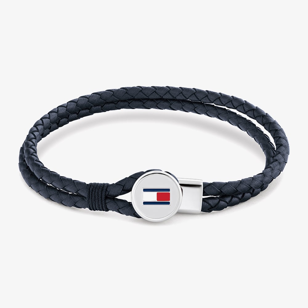 Tommy Hilfiger Bruce Braided Blue Leather Bracelet 2790656