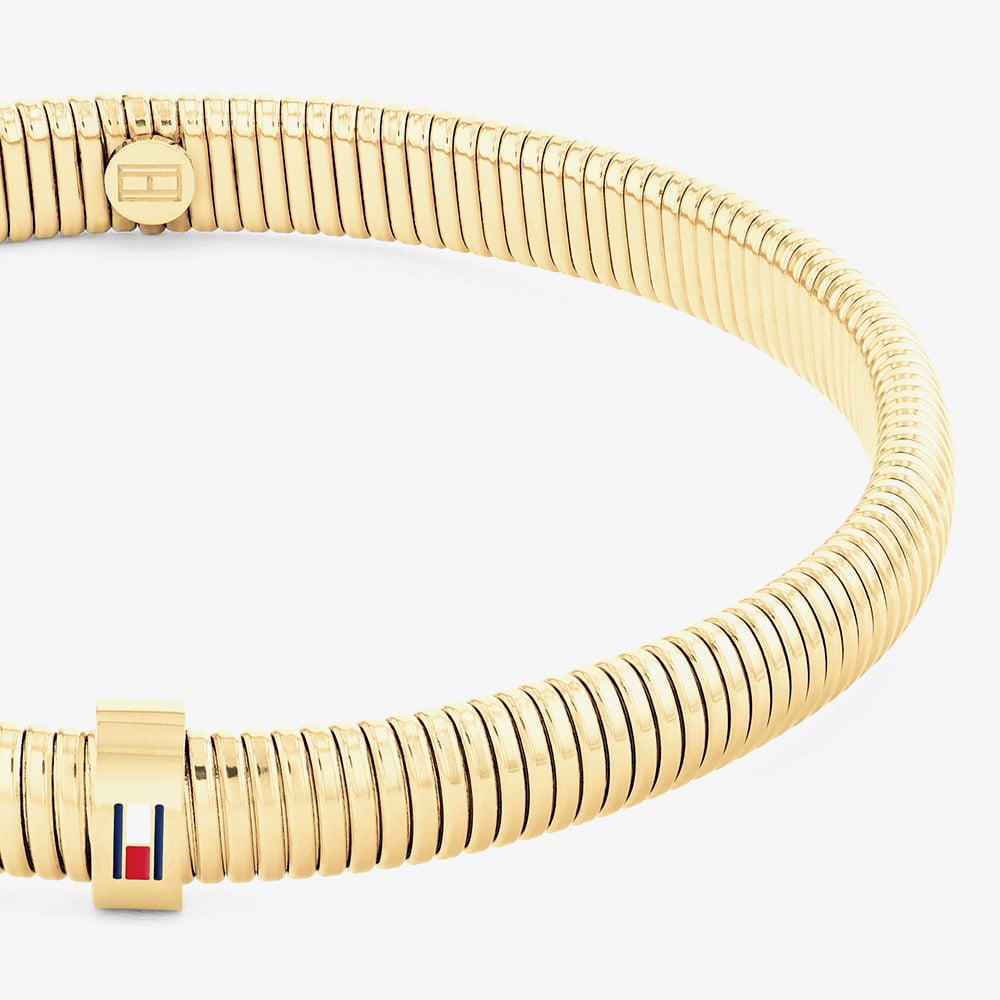 Tommy Hilfiger Gold Tone Stainless Steel 6mm Stretch Bracelet 2781005