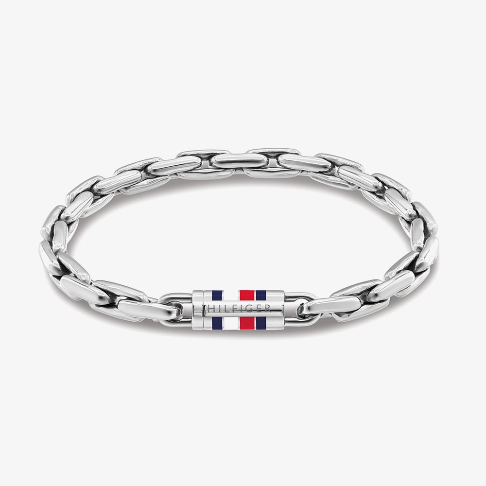 Tommy Hilfiger Stainless Steel Rectangle Belcher Chain Bracelet 2790749