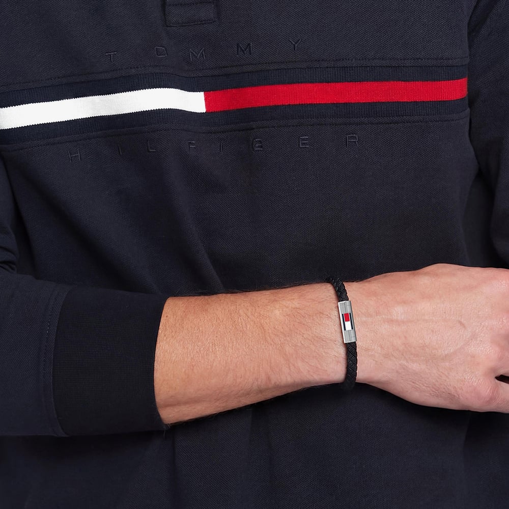 Tommy Hilfiger Black Braided Fabric Bracelet 2790741