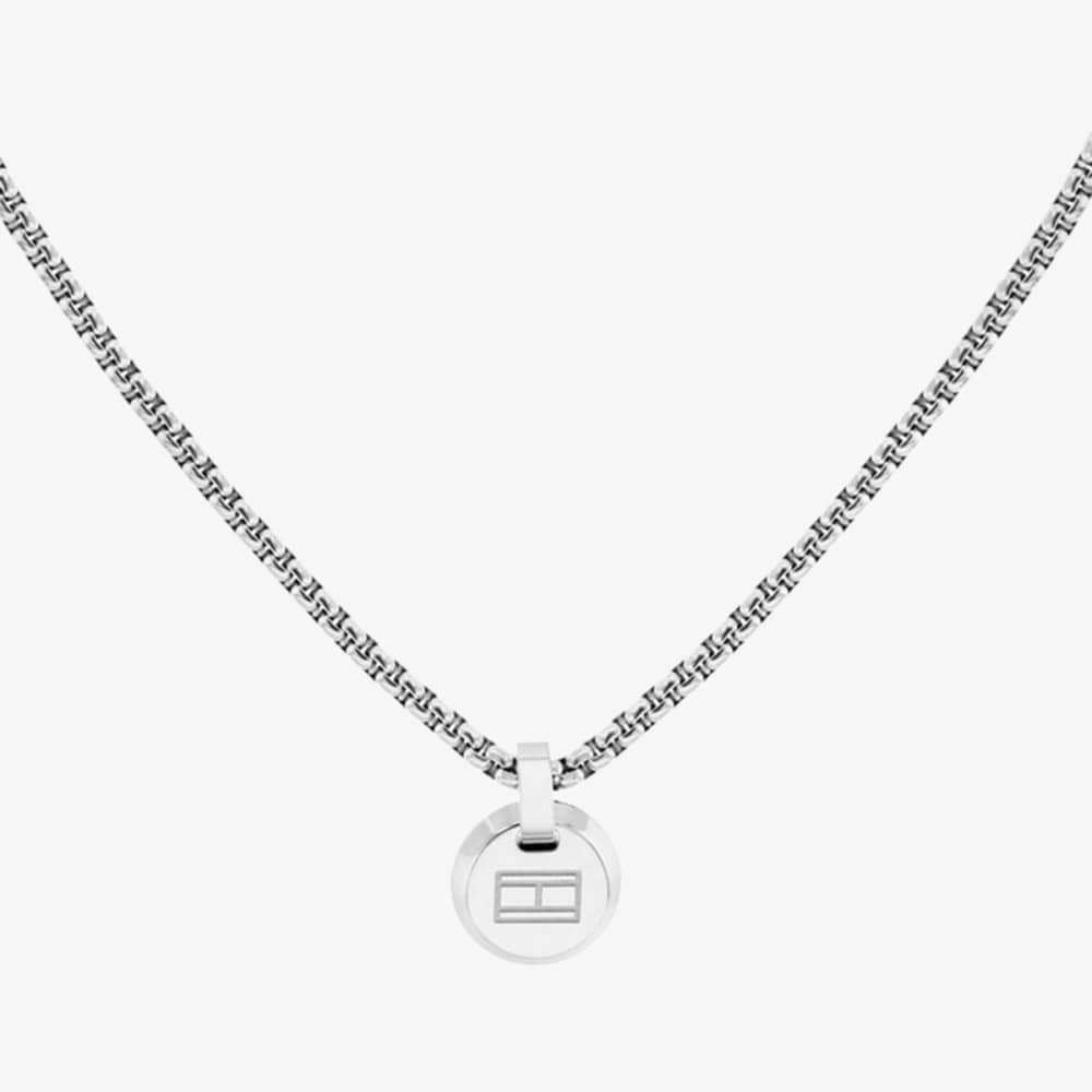 Tommy Hilfiger Stainless Steel Disc Pendant Necklace 2780849